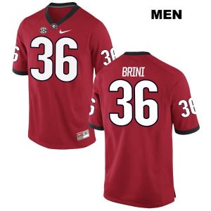 Men's Georgia Bulldogs NCAA #36 Latavious Brini Nike Stitched Red Authentic College Football Jersey RIG4854LG